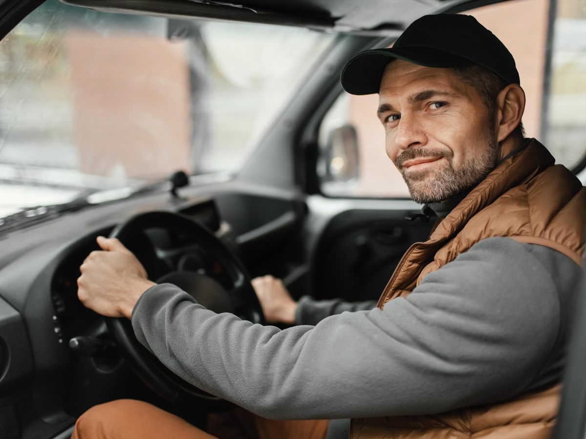 A roadside assistance driver at the wheel